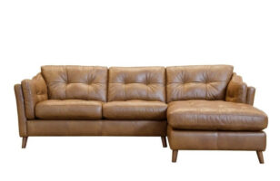alexander and james saddler brown leather chaise sofa