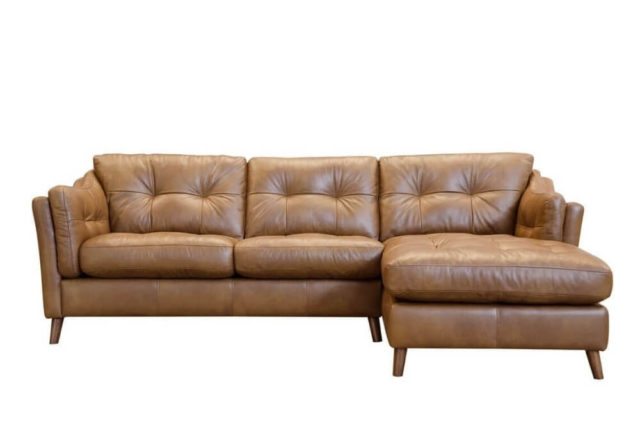 alexander and james saddler brown leather chaise sofa
