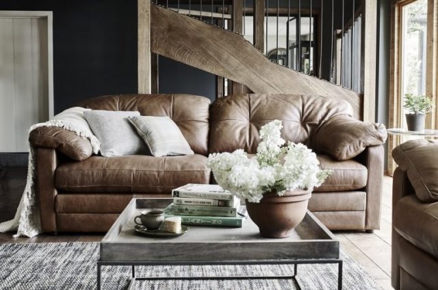 alexander and james brown leather sofa