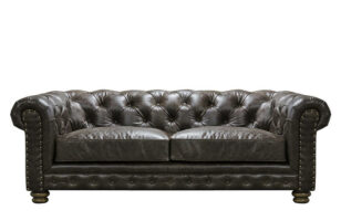 hugo midi black leather sofa