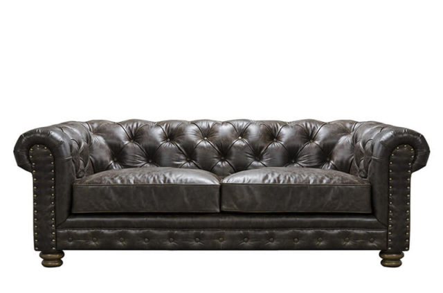 hugo midi black leather sofa