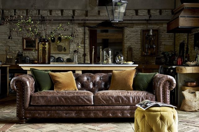 alexander and james hugo chesterfield brown leather sofa