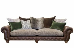 alexander and james wilson large leather fabric mix sofa