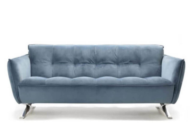 italia living modern turquoise fabric couch chrome feet