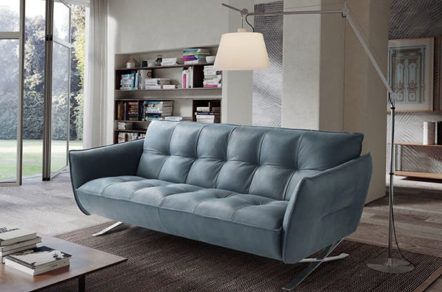 italia living modern turquoise leather couch chrome feet