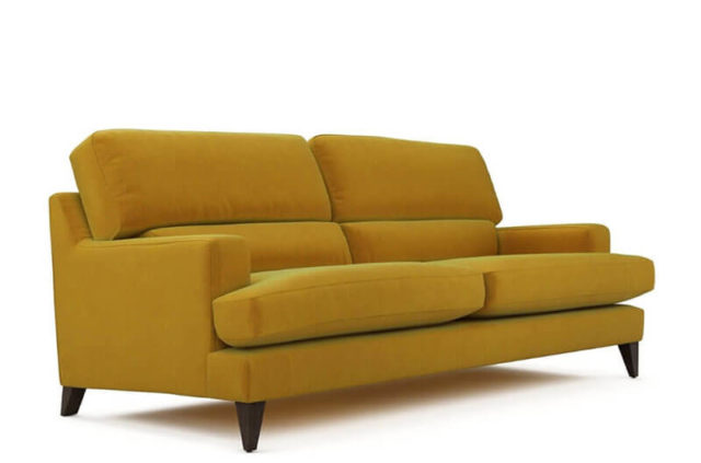 lounge romilly 4 seater mustard fabric sofa