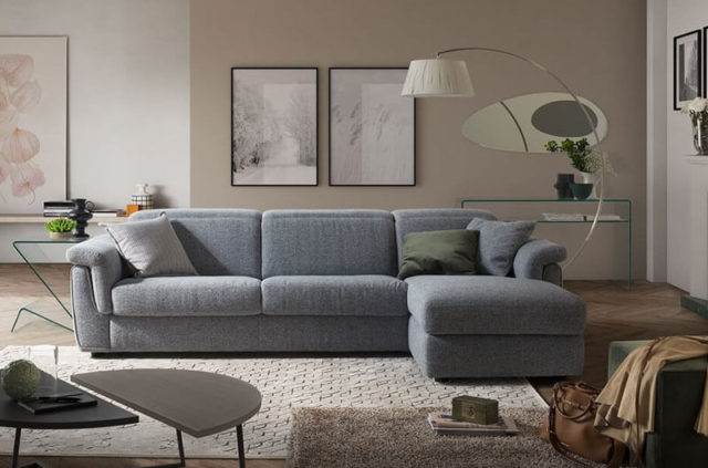 natuzzi C107 fabric corner chaise sofa
