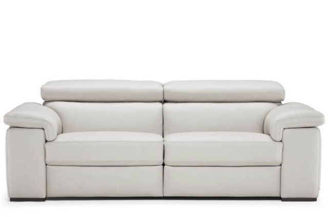 natuzzi editions b817 cream-leather sofa with wood legs