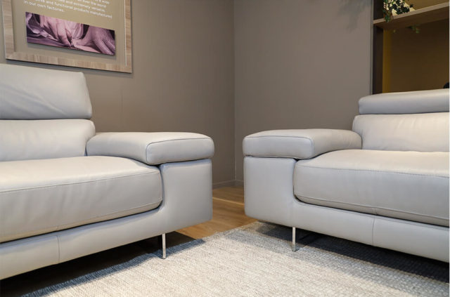 natuzzi editions b619 grey leather 3 and 2 sofa set