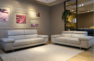natuzzi editions b619 grey leather 3 and 2 sofa set