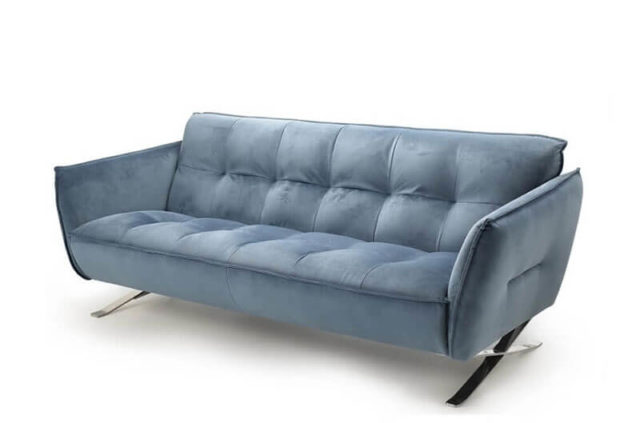 seville turquoise blue large italian fabric sofa