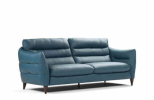 calia talia cabrini turqoisE leather sofa