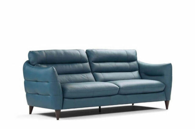 calia talia cabrini turqoise leather sofa