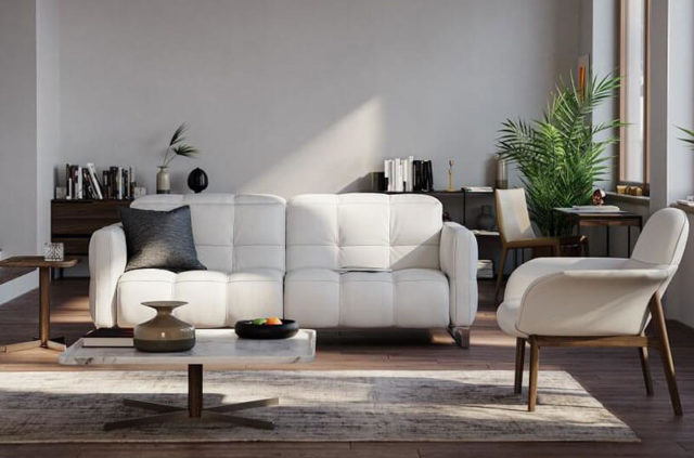 natuzzi italia philio grey fabric sofa