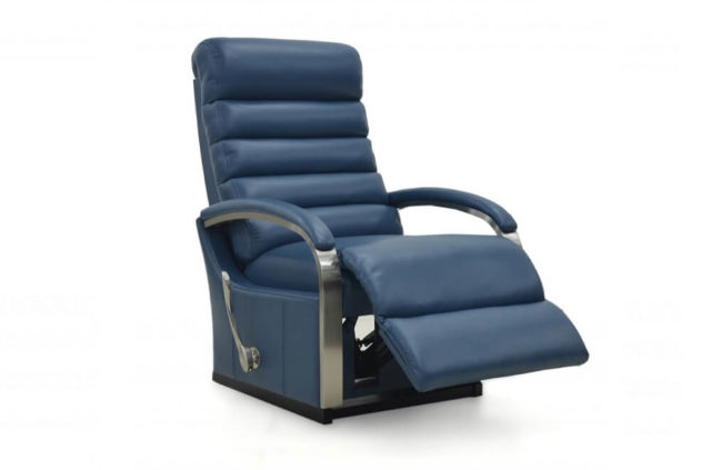 La-Z-Boy Harvey Blue Leather Recliner Armchair