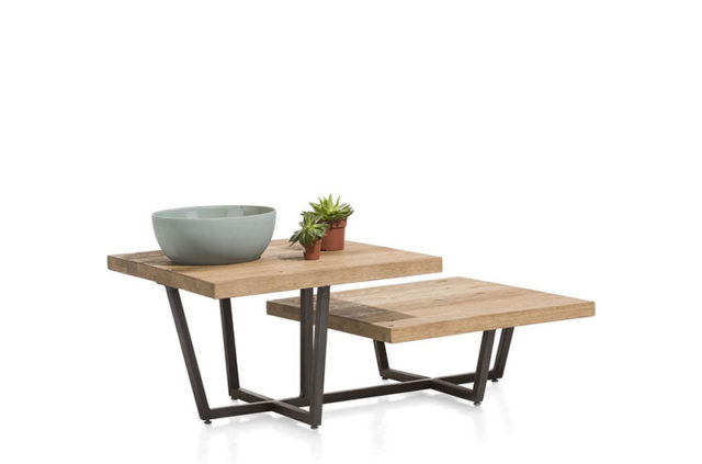 xooon denmark railway-oak coffee table with metal feet