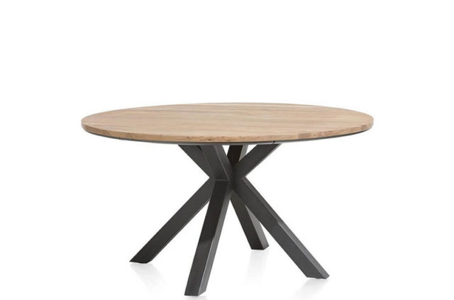 xooon ireland colombo round oak dining table with metal legs