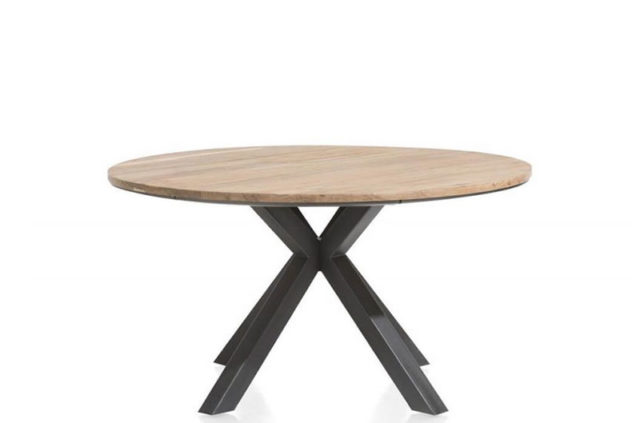 xooon ireland colombo round oak dining table with metal legs