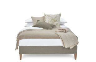 neptune francis fabric-bed-frame with wooden leg and mattress
