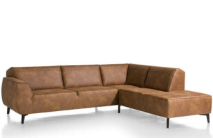 xooon lardos brown leather look corner sofa