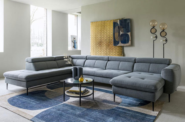 xooon talisman blue fabric modular sofa