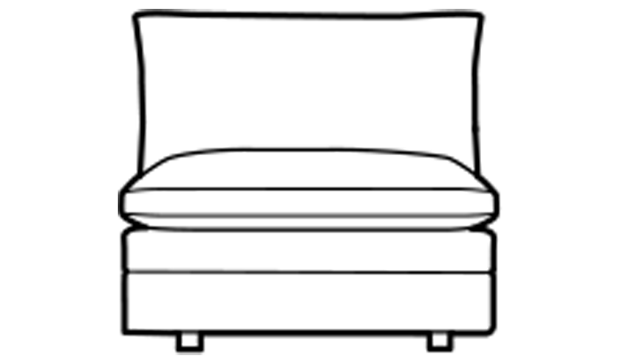 bailey armless single unit sofa