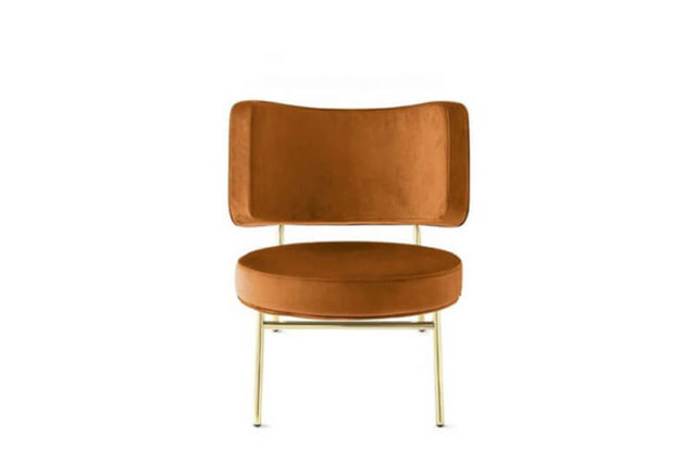 calligaris coco orange fabric accent chair