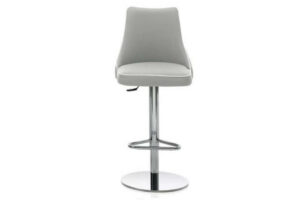 swivel barstool-with-chrome metal frame and upholstered seat
