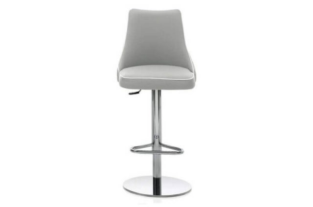 swivel barstool-with-chrome metal frame and upholstered seat