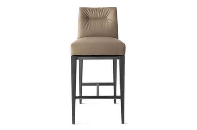 tosca leather barstool with wooden legs