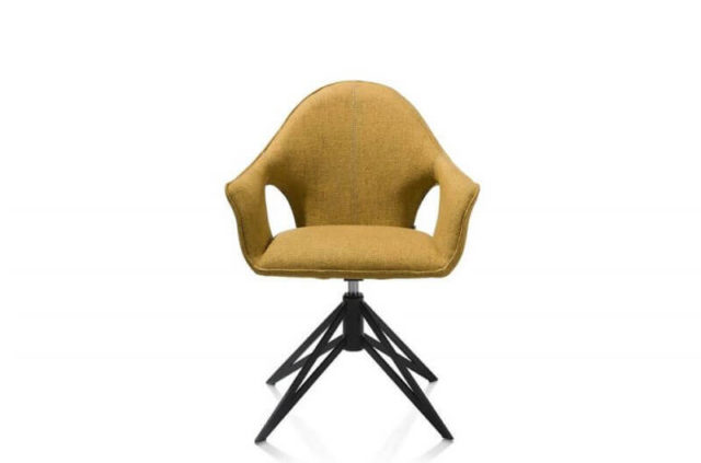 xooon liah mustard fabric dining chair