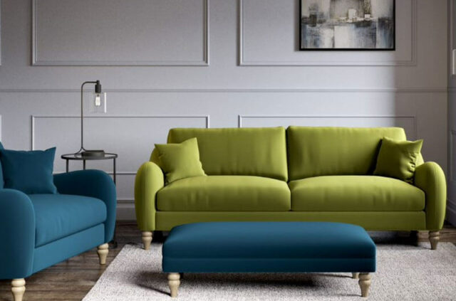 1933 sofas ranelagh 4 seater vine green fabric sofa