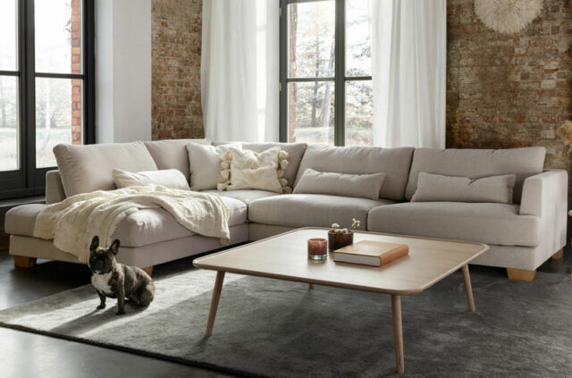 SITS brandon natural fabric corner sofa