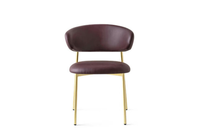 calligaris oleandro purple leather dining chair
