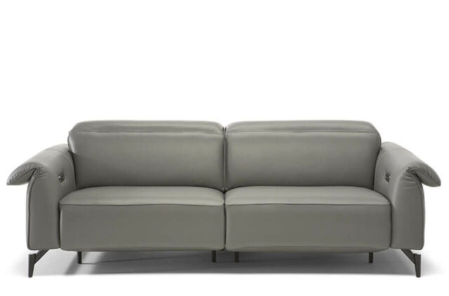 natuzzi c143 grey leather sofa