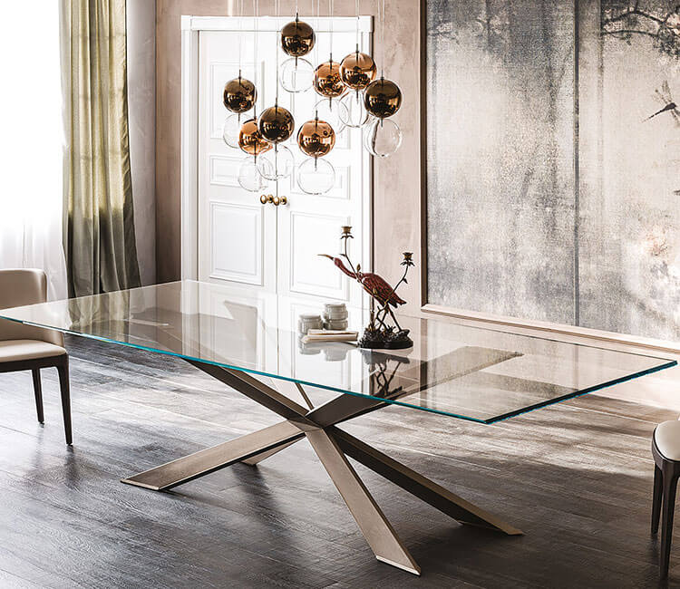 High end glass on sale dining table