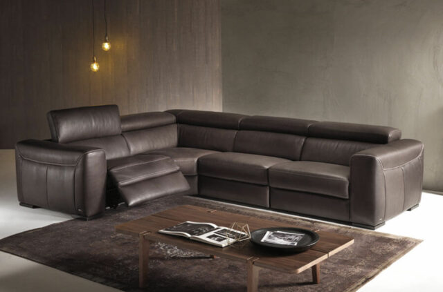 natuzzi editions b790 leather corner unit
