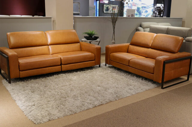 Nicoletti Cubic 3+2 seater natural leather