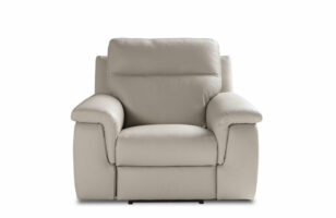 alan grey leather recliner armchair