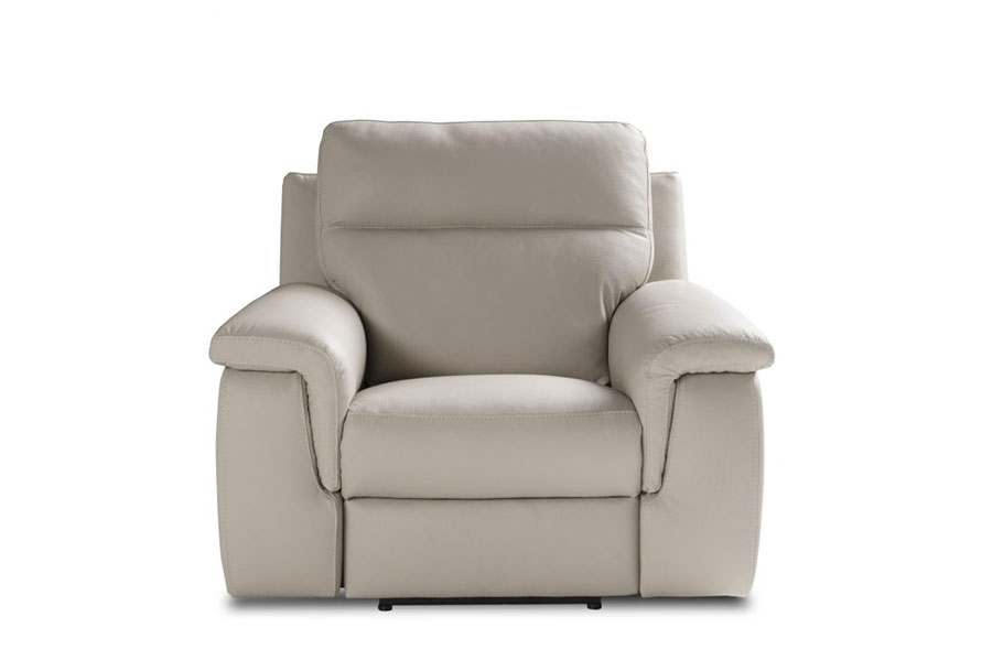 alan grey leather recliner armchair