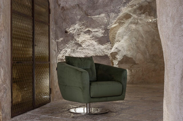 arianna green fabric forest swivel chair