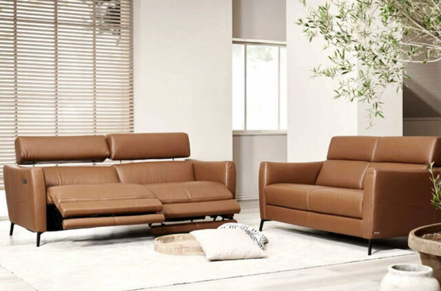 natuzzi editions C200 tan leather-recliner sofa with electrics lifestyle