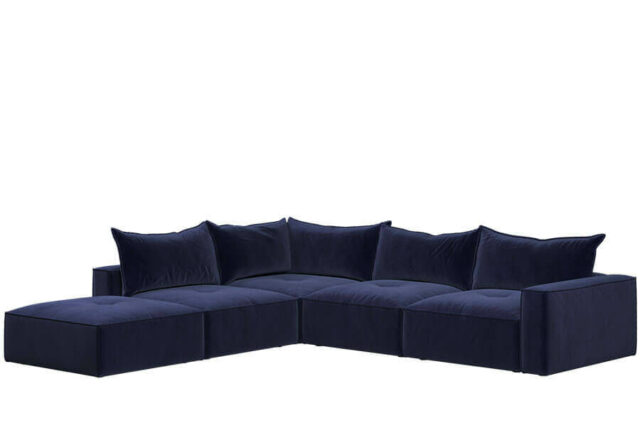 alexander and james stella blue fabric corner sofa