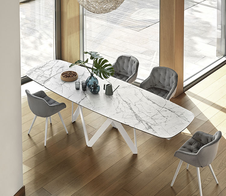 calligaris cartesio white ceramic table