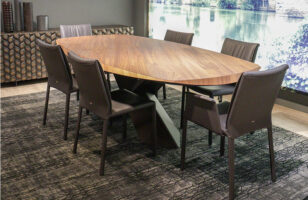 Tyron wood table+6 chairs